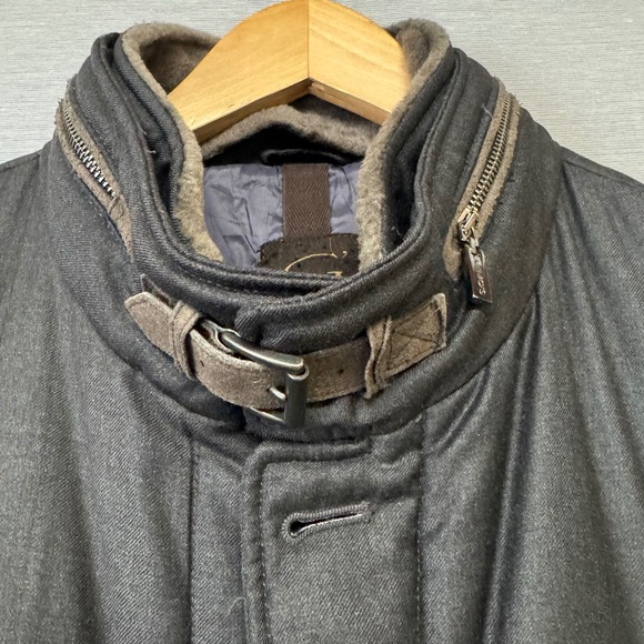 READ Gimo's Quilted Wool Jacket Coat Charcoal  Men's Sz M 38-40 (IT 50) - Picture 6 of 13